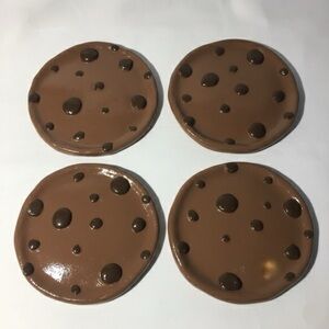 Chocolate Chip Cookie Coaster Set - Brown - Set of 4